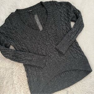 Express Charcoal V-Neck Sweater